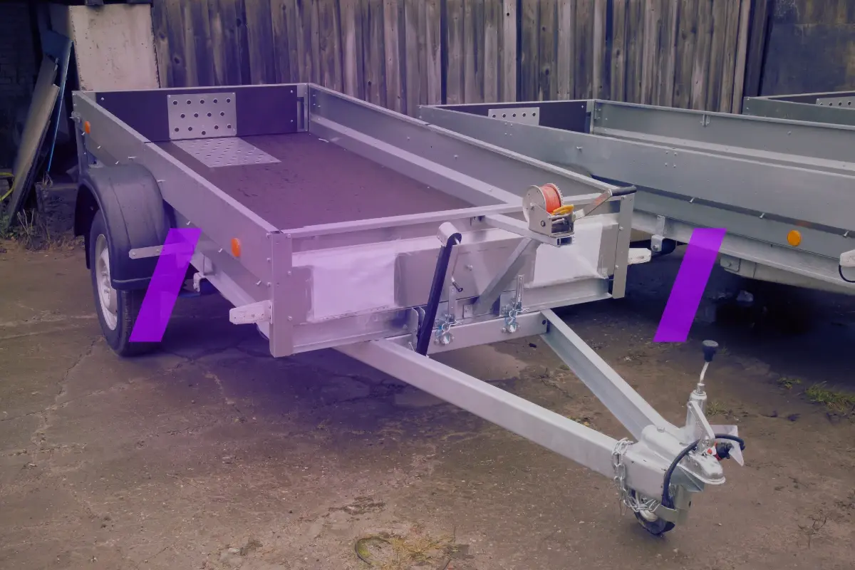The cover image for the article: Starting a Trailer Rental Business: A Comprehensive Guide. The image shows a small car trailer.