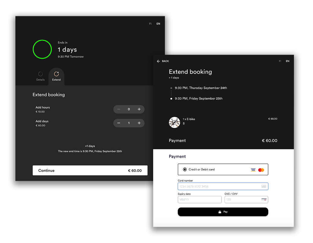 repurchase payments and booking time extention