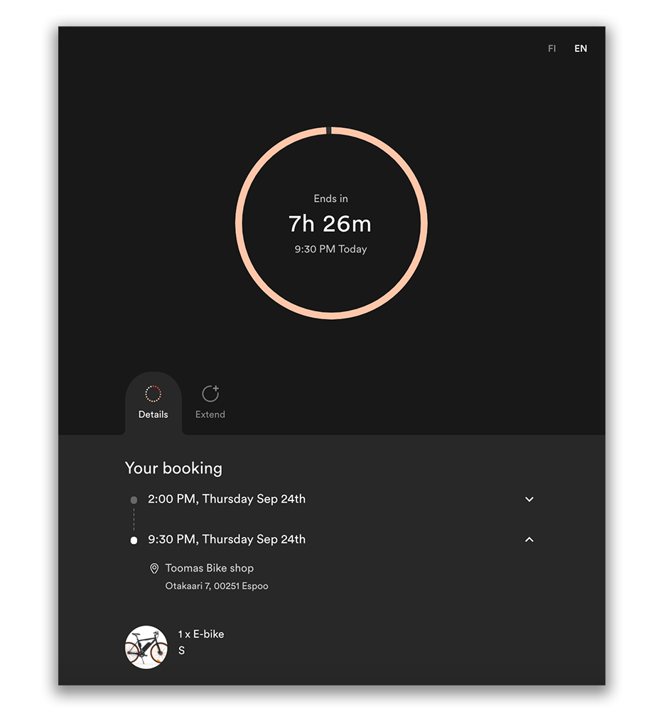rental overview via rental app