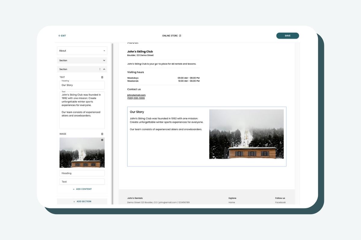 website-sections